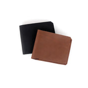 Bi fold Wallet in Matte Black Leather - handcrafted by Market Canvas Leather in Tofino, BC, Canada